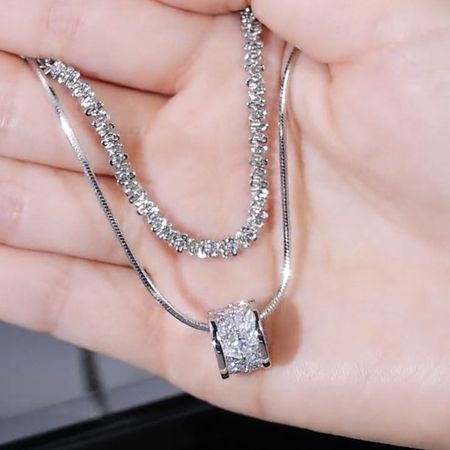 14K gold-plated diamond snake bone necklace